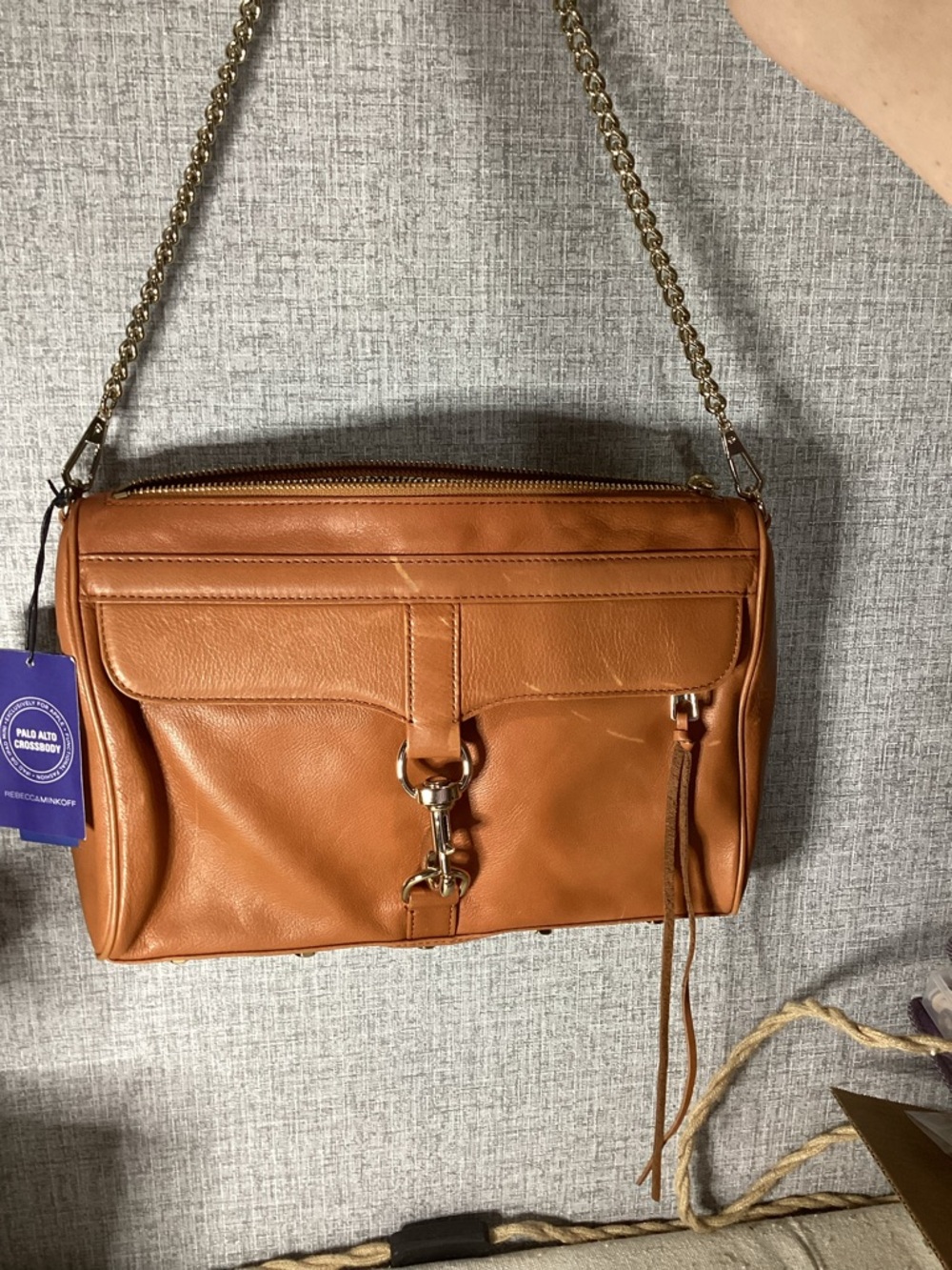 Rebecca Minkoff Palo Alto Crossbody Brown Leather iPad Bag Apple Exclusive Chain